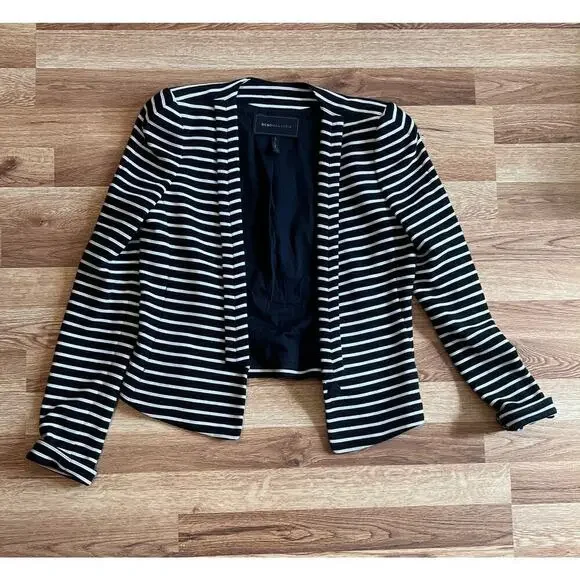 BCBGMAXAZRIA Hendrix Black and White Stripe Knit Blazer XS - Picture 13 of 13